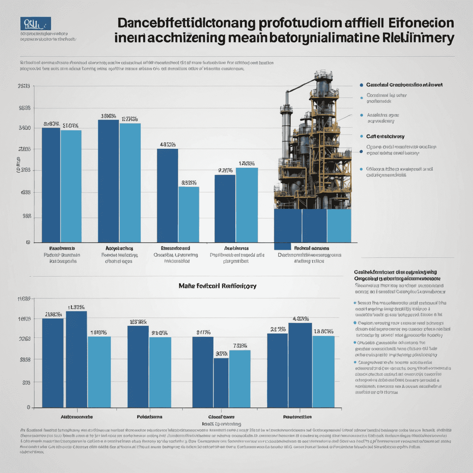 A graph showing the increase in production efficiency and decrease in operational costs after implementing machine learning in a Canadian oil refinery